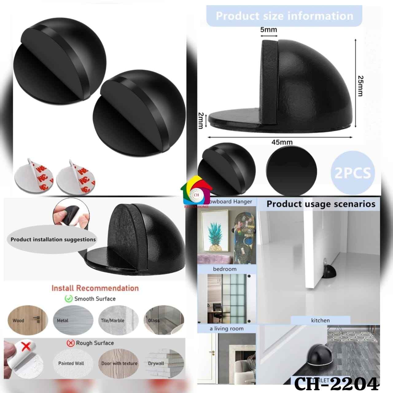 2 Pcs Door Stopper for Floor