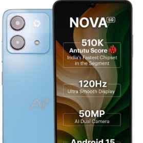 Ai+ Nova 5G (Blue, 6 GB RAM, 128 GB Storage)