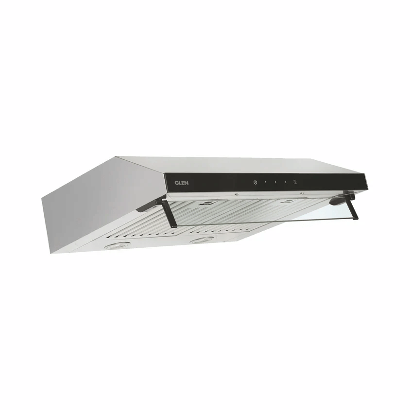 GLEN Cooker Hood 6001 SS TS 60cm1000m3 BF LTW - Straight Line Kitchen Chimney Touch Sensor Baffle filters 60cm 1000 m3/h -Silver (6001 SS TS)