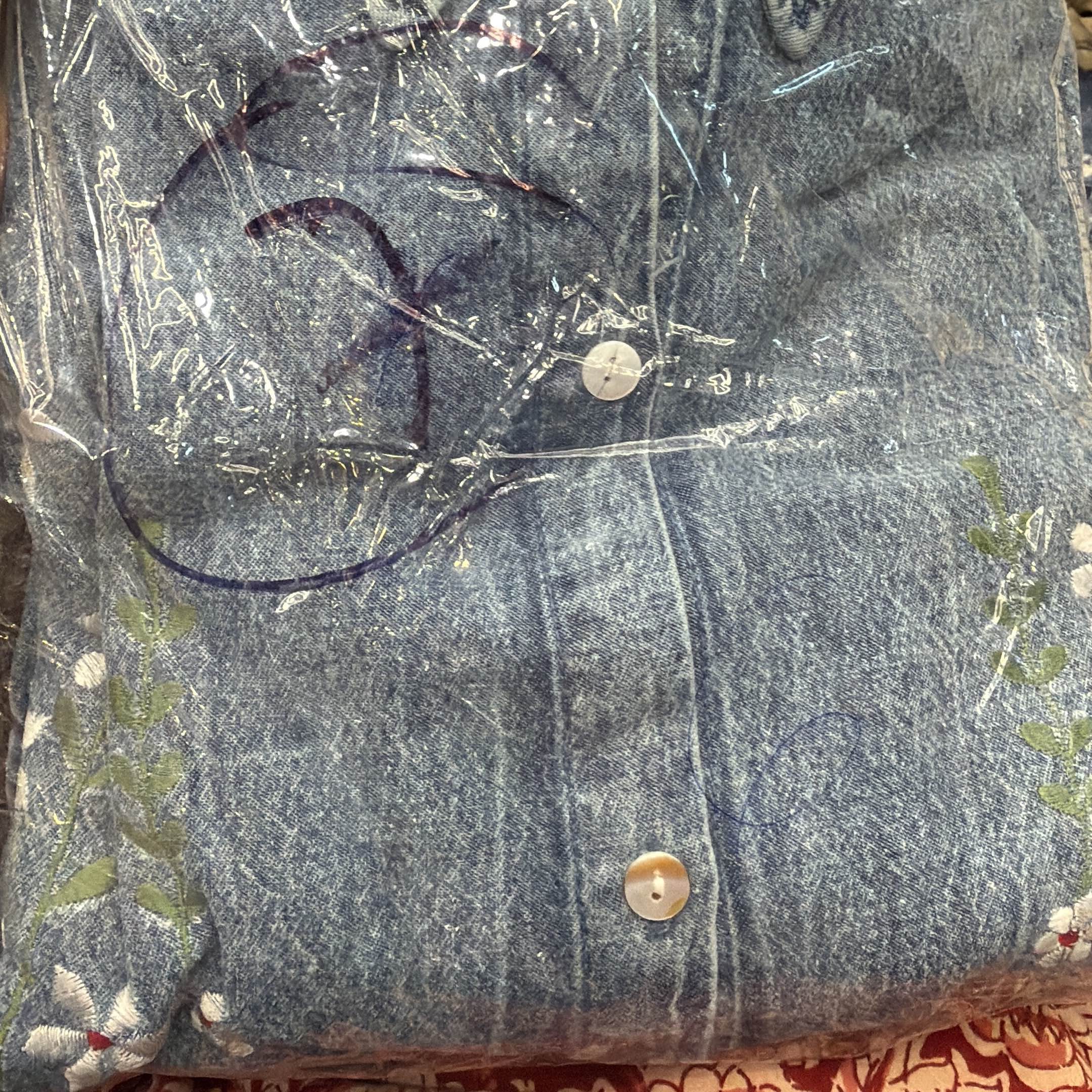 denim gown
