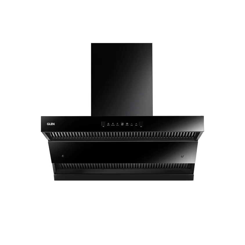 GLEN Auto Clean Chimney with Double Draft Suction and Heat Sensor, BLDC Motor 1600 m3/h - Black (CH 6076 HSR DC AC)