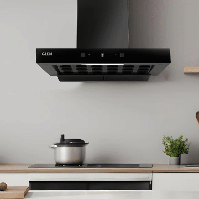 GLEN (6052 DI BL AC 60) cm Auto Clean Filter less Kitchen Chimney, Motion Sensor control with Digital Display , 1200 m3/h