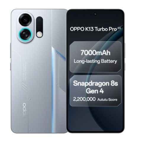 OPPO K13 TURBO Pro 5G (Silver Knight, 8 GB RAM, 256 GB Storage)