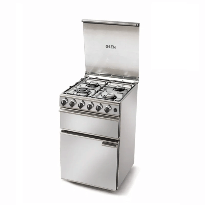 GLEN Cooking Range 2012 PL TR AI - Cooking Range Stainless Steel Gas Grill, Gas Oven 1 Triple Ring, 3 Alloy Burners Auto Ignition