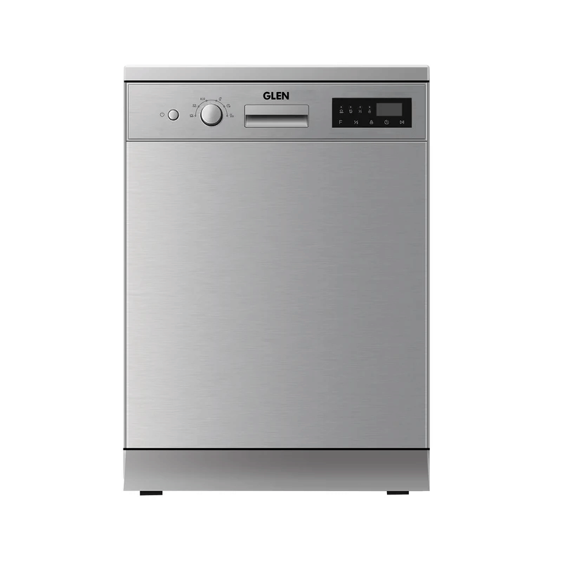 GLEN Free Standing Dishwasher 12PS DW-5201FS - Free Standing Dishwasher 12 Place Setting SS Panel Electronic Controls