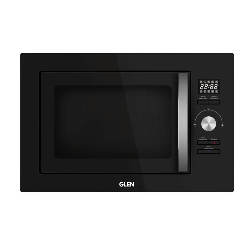 Glen MO-674 - Built in Microwave with Electronic Clock & Jog wheel Control 25 Ltr - Black