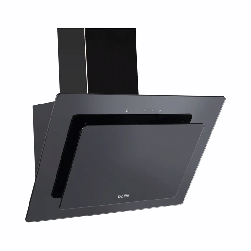 GLEN Cooker Hood 6079 TS 1250 60cm LTW - Electric Chimney Vertical Glass Touch Sensor, Baffle filters 60cm 1250 m3/h- Black (6079 TS)