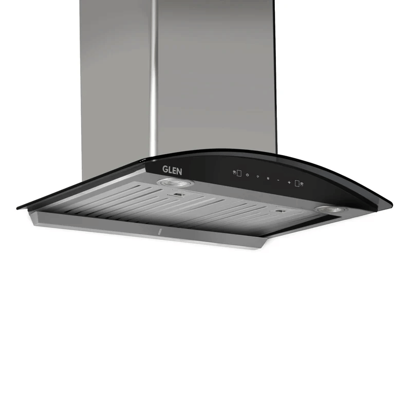 GLEN Cooker Hood 6066 SS MS AC 60cm 1200 - Auto Clean Curved Glass Kitchen Chimney, Baffle Filters, Motion Sensor 1200 m3/h 60cm - SS (CH6066MSAC60)