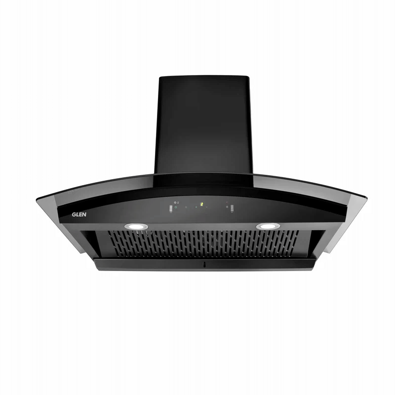 GLEN Cooker Hood 6068 BL Smart AC 90cm 1400 - Auto Clean Chimney Curved Glass Filter-less with Wi-Fi Control 1400 m³/h - 60/76/90cm (CH 6068 AC BLS)