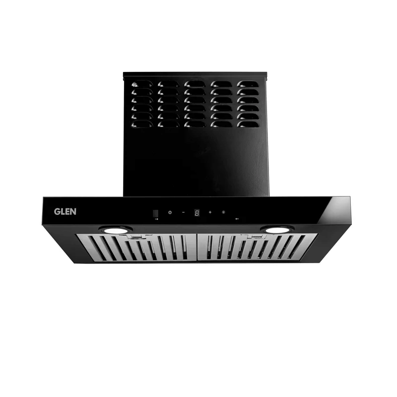 Cooker Hood 6052 DUCTFREE MSBF BLK 60 - Wall Mounted Ductfree Kitchen Chimney Plug & Clear with Baffle filters 60cm 1100 m3/h -Black (CH6052DFMSBFBL60)