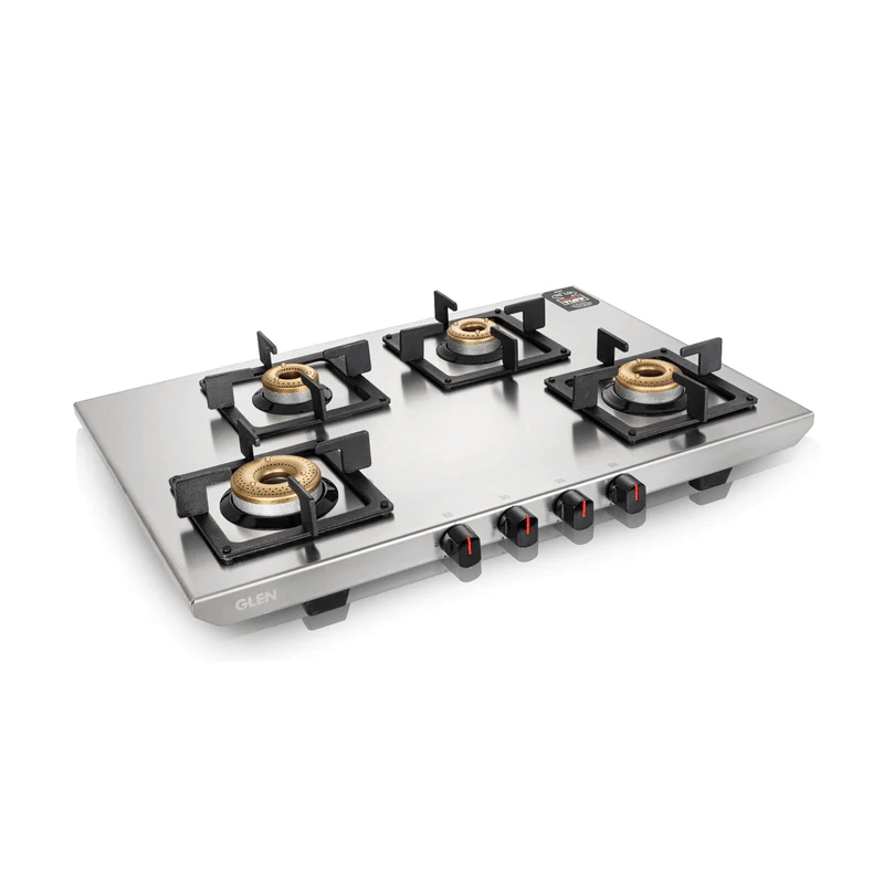 GLEN PNG Stove 1054 73 Ultra Tuff SS - 4 Burner Ultra Tuff Stainless Steel PNG Gas Stove with Forged Brass Burner (CT1054UTSSPN)