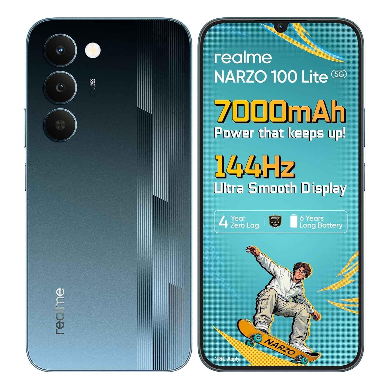realme narzo 100 Lite 5G (Thunder Black, 4GB RAM, 128GB Storage)