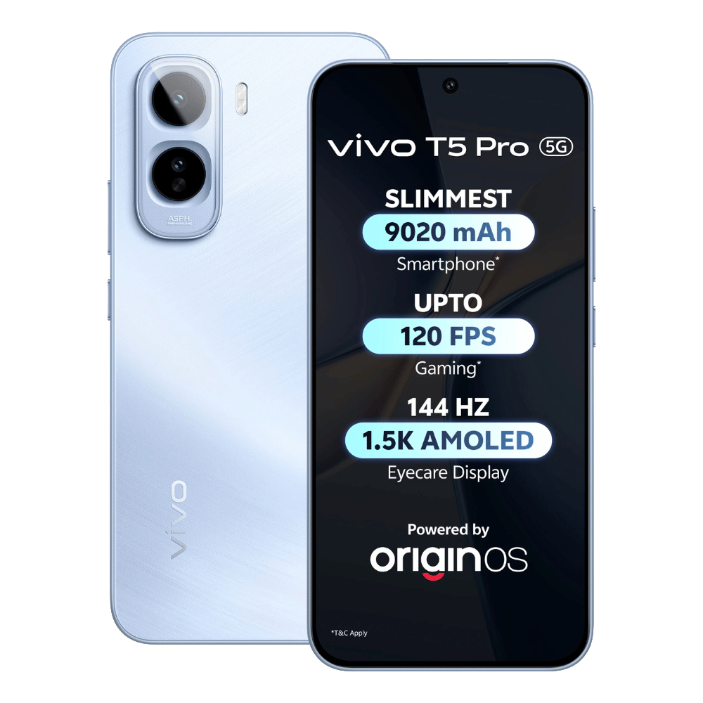 vivo T5 Pro 5G (Glacier Blue, 8 GB RAM, 256GB Storage)