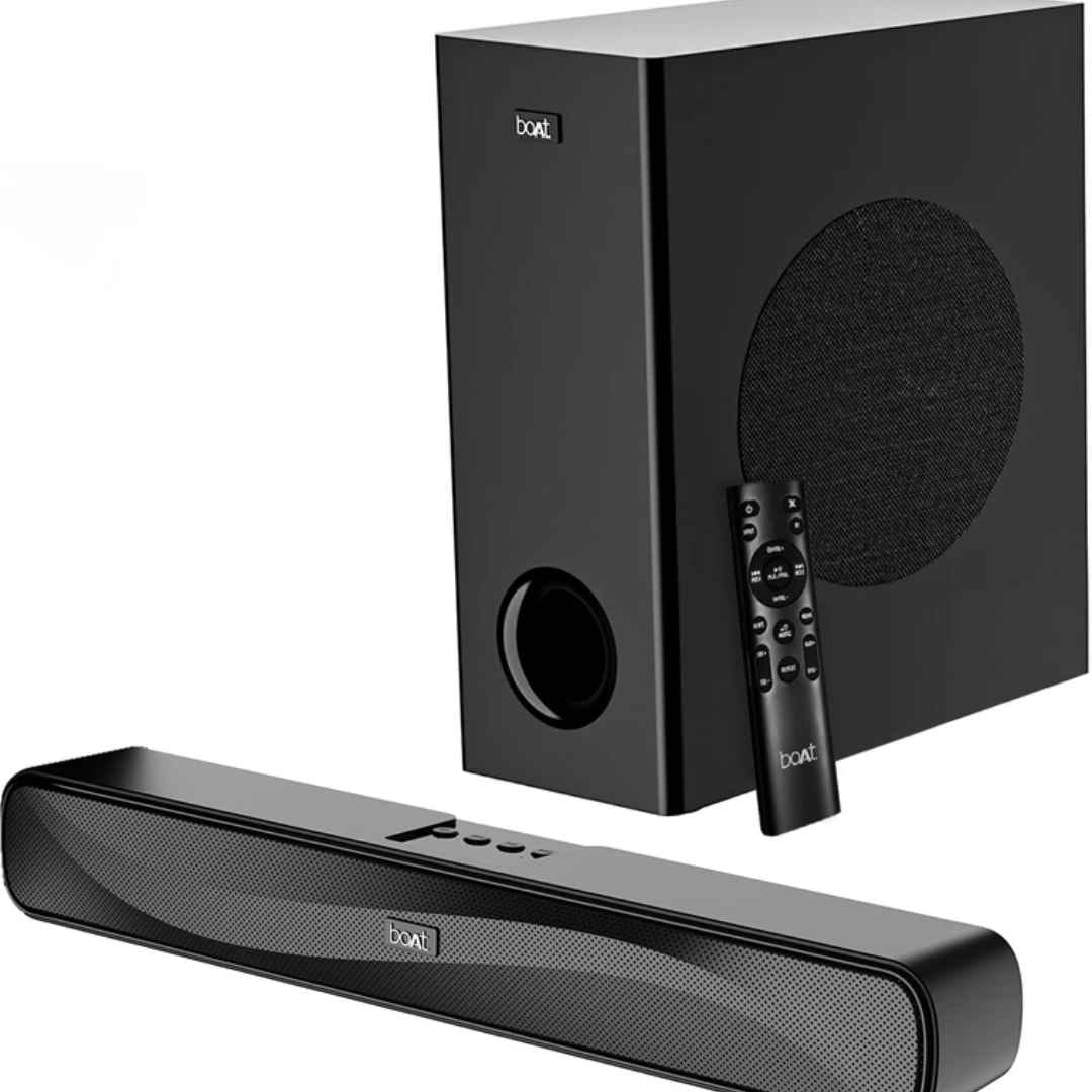 boAt Aavante Bar A1040 w/ Attractive Design, EQ Modes & Remote Control 50 W Bluetooth Home Audio Speaker (Premium Black, 2.1 Channel