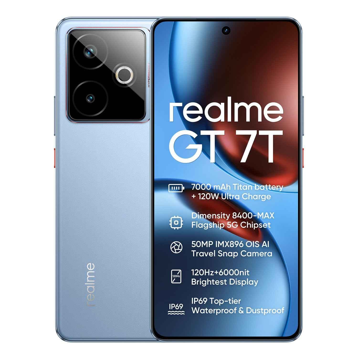 realme GT 7T (IceSense Blue,12 GB RAM, 512 GB Storage) 