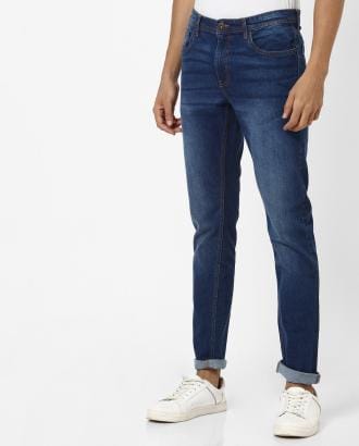 Slim Fit Jeans with Whiskers