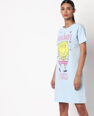 SpongeBob SquarePants Print Night Dress