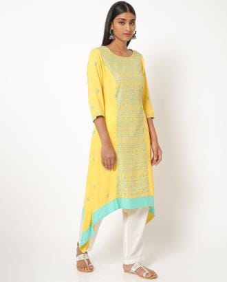 Straight Kurta with Dipped Hemline