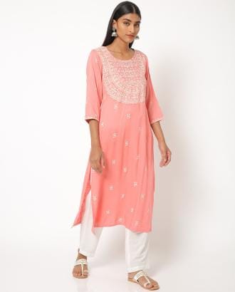 Straight Kurta with Insert Pockets