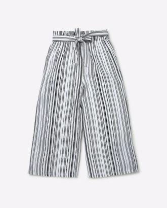 Striped Palazzos with Tie-Up