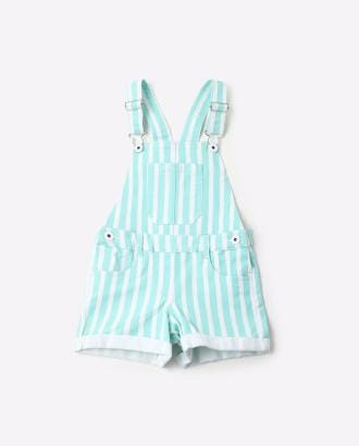 Striped Playsuit with Button Closures