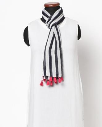 Striped Scarf with Tassels