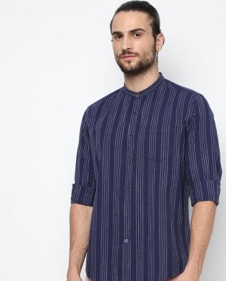 Striped Shirt with Patch Pocket
