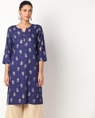 Textured Straight Kurta