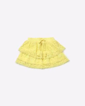 Tiered Lace Skirt with Waist Tie-Up