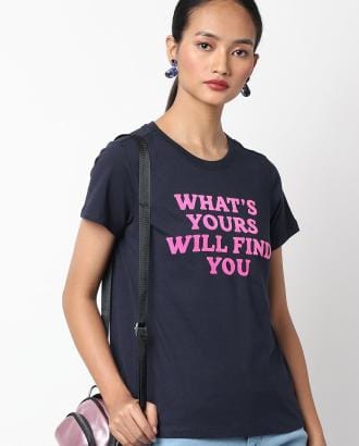 Typographic Print Crew-Neck T-shirt