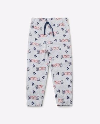 Typographic Print Cuffed Track Pants