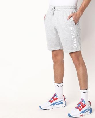 Typographic Print Shorts with Slip Pockets