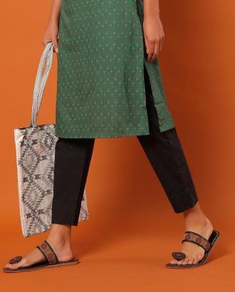 Women Pants with Semi-Elasticated Waist