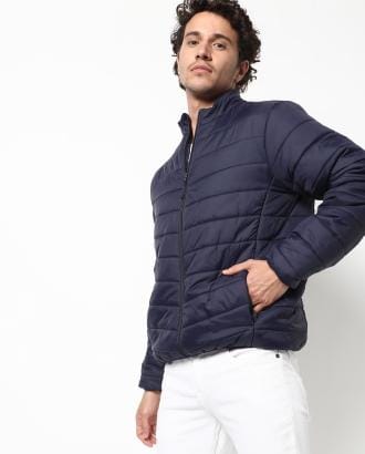 Zip-Front Puffer Jacket with Zip Pockets